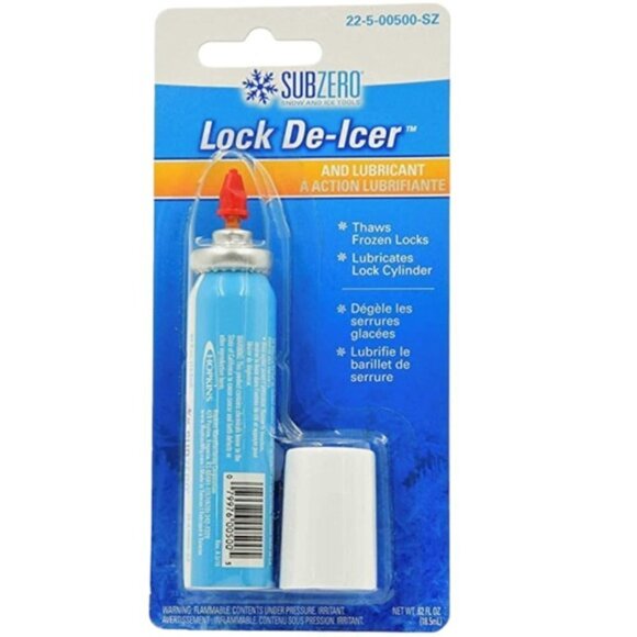 Subzero Lock De-icer Thaws Frozen Locks Cars Auto Trucks Large 0.62 Oz. Aerosol - Picture 11 of 12